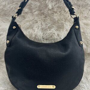 Michael Kors Black Pebble Leather Hobo Style Handbag